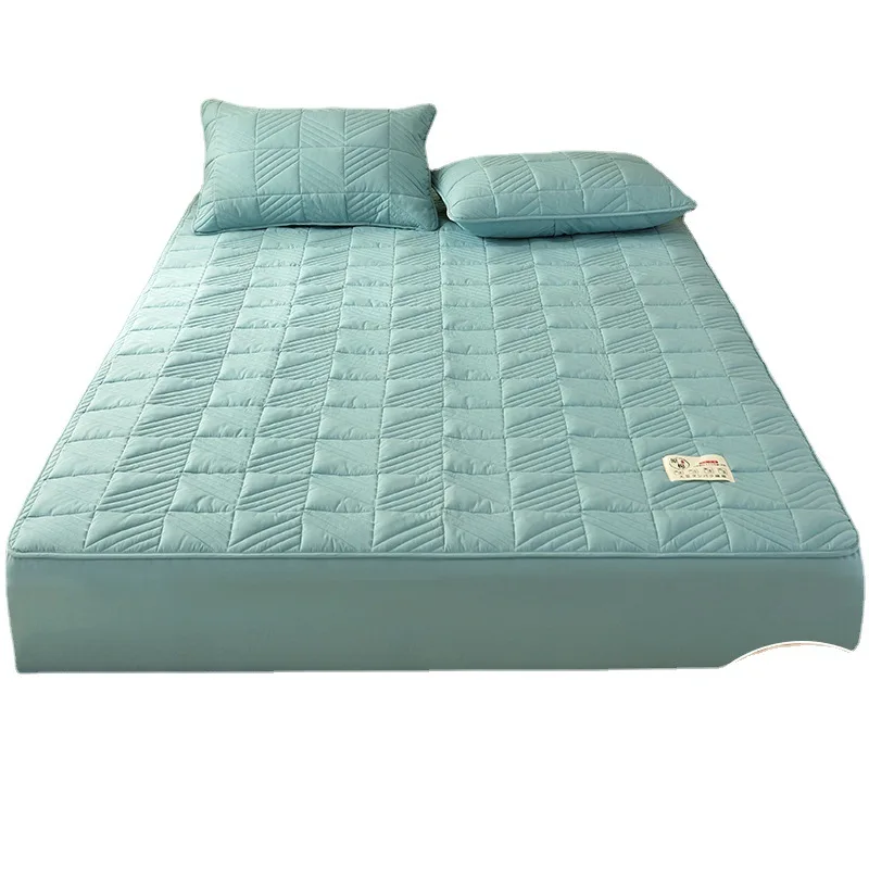 

2023 New Waterproof Fitted Sheet Mattress Protection Cushion Cover Thickened Cotton Non slip Bedding Cover Bedding