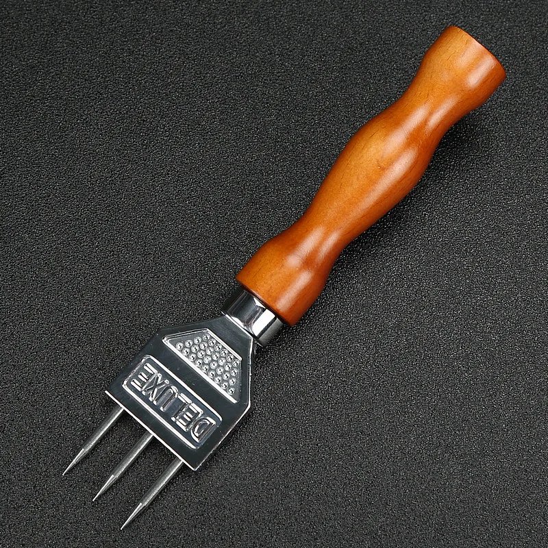 Ice Pick Sturdy Stainless Steel Three Pronged ice Chipper Solid Wood Handle Ice crushers for Cocktail Bartender bar tools ice pick