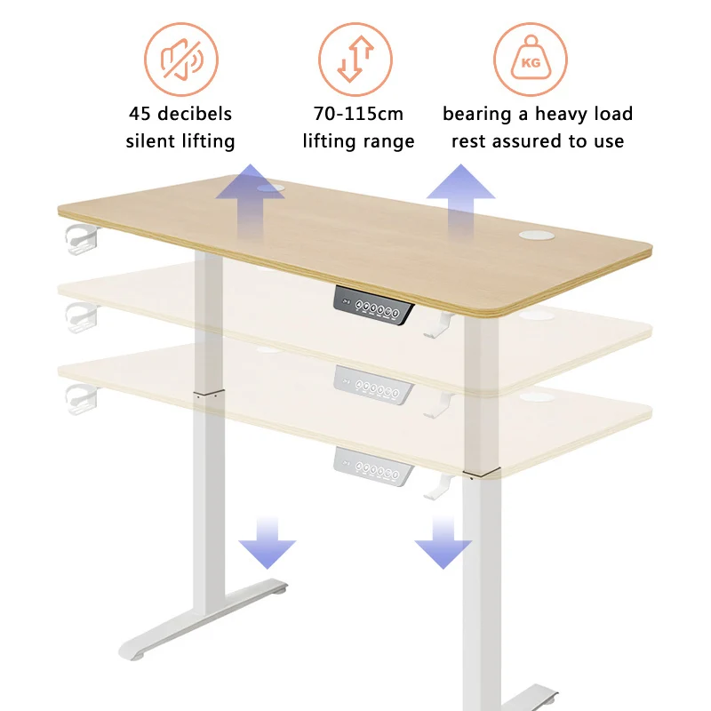 Height Adjustable Electric Standing Desk Sitting Desk Motion For Home Office Protection Ergonomic Cervix Lower Spine
