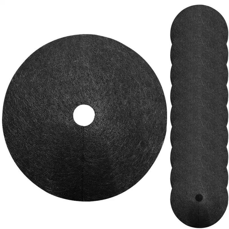 10pcs Non-Woven Tree Mulch Rings Round Anti Grass Tree Cover Degradable Plant Cover Growth Control Plant Root Protection