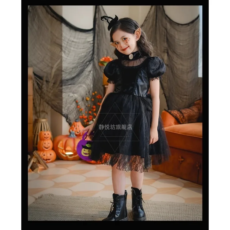 Halloween Carnival Costume Children's Role Playing Ghost Bride Gothic Vampire Costume Stage Performance Zombie Witch Elf