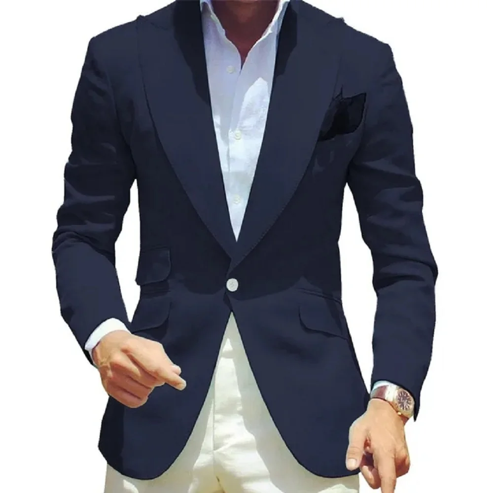 Green men's Jacket Slim Fit Blazer for Men Peaked Lapel One Piece Suit Coat Business Man Fashion Costumes Wedding Tuxedos