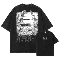 Oversized Vintage Washed Anime Chainsaw Graphic T - Shirt - XXL (1)