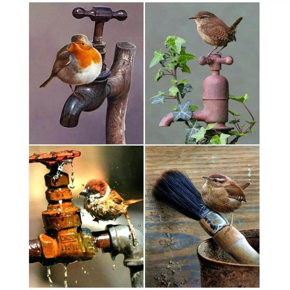 

CHENISTORY Painting By Numbers HandPainted Bird Oil DIY Kit Pictures Landscape Drawing By Numbers On Canvas For Adult Home Decor