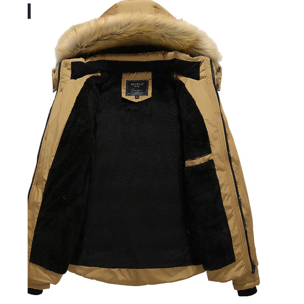 Žieminis naujas pūkinis, jaunimui pastorintas korėjietiškos versijos Slim Fit vyriškas medvilninis paltas_voghion.com