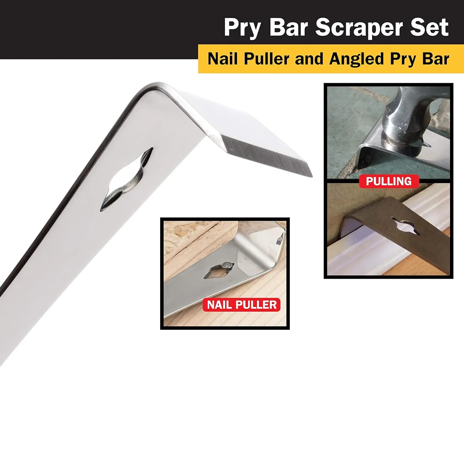 1pc Stainless Steel Pry Bar Scraper, 10 Inch Long, Pry-Tool, Scraper and Pry Bar, Metal Pry Tool, Flat Pry-Bar, Long Scraper