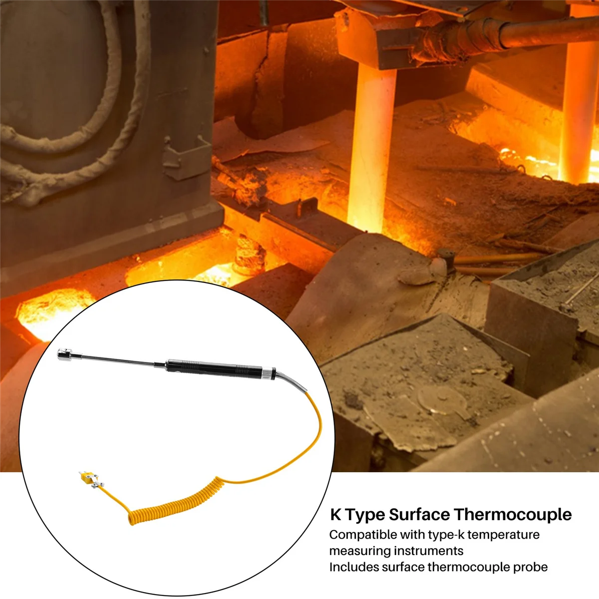 NR-81532B -50 to 500Deg/C K Type Handheld Surface Thermocouple Probe for Measuring the Surface Temperature