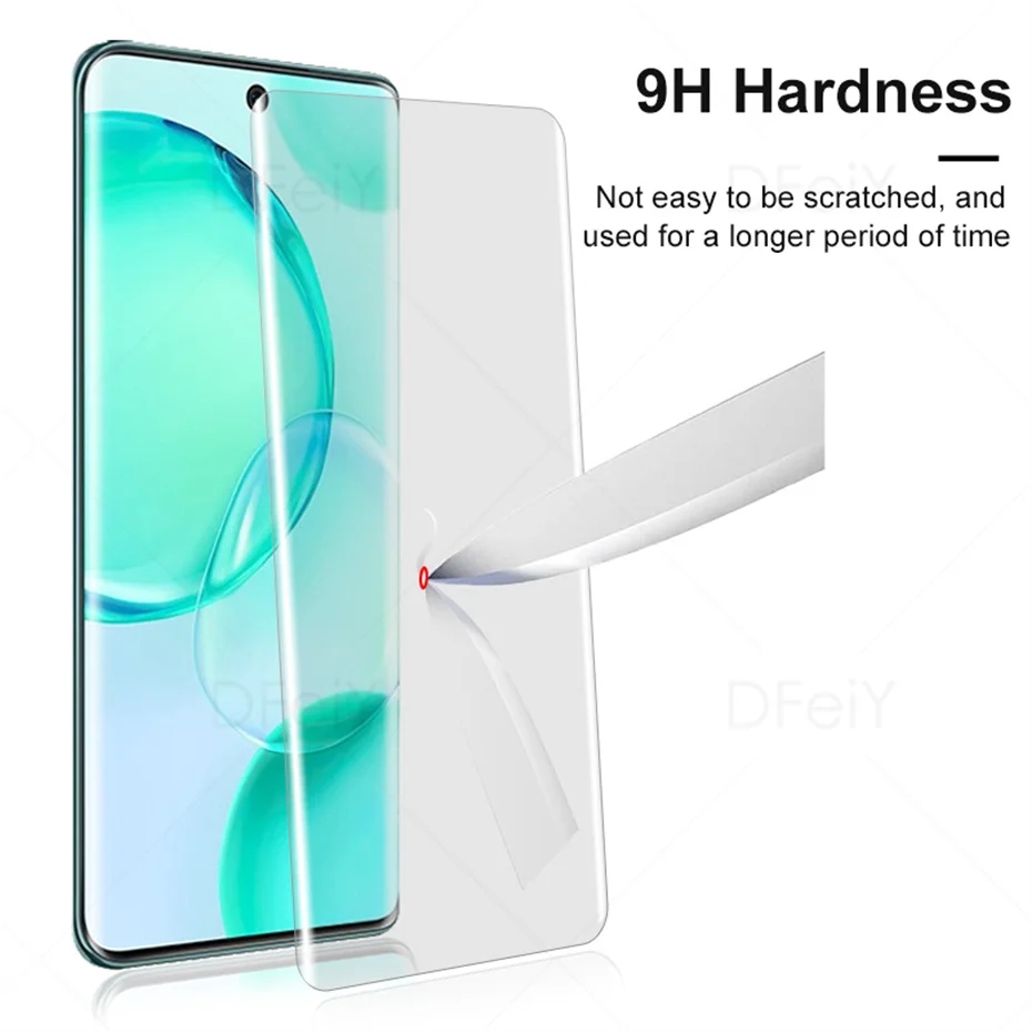 DFeiY UV Glass for Honor 50 Full Coverage UV Screen Protector for Honor 70 Pro 60 SE 30 50 60 Pro Tempered Glass Film