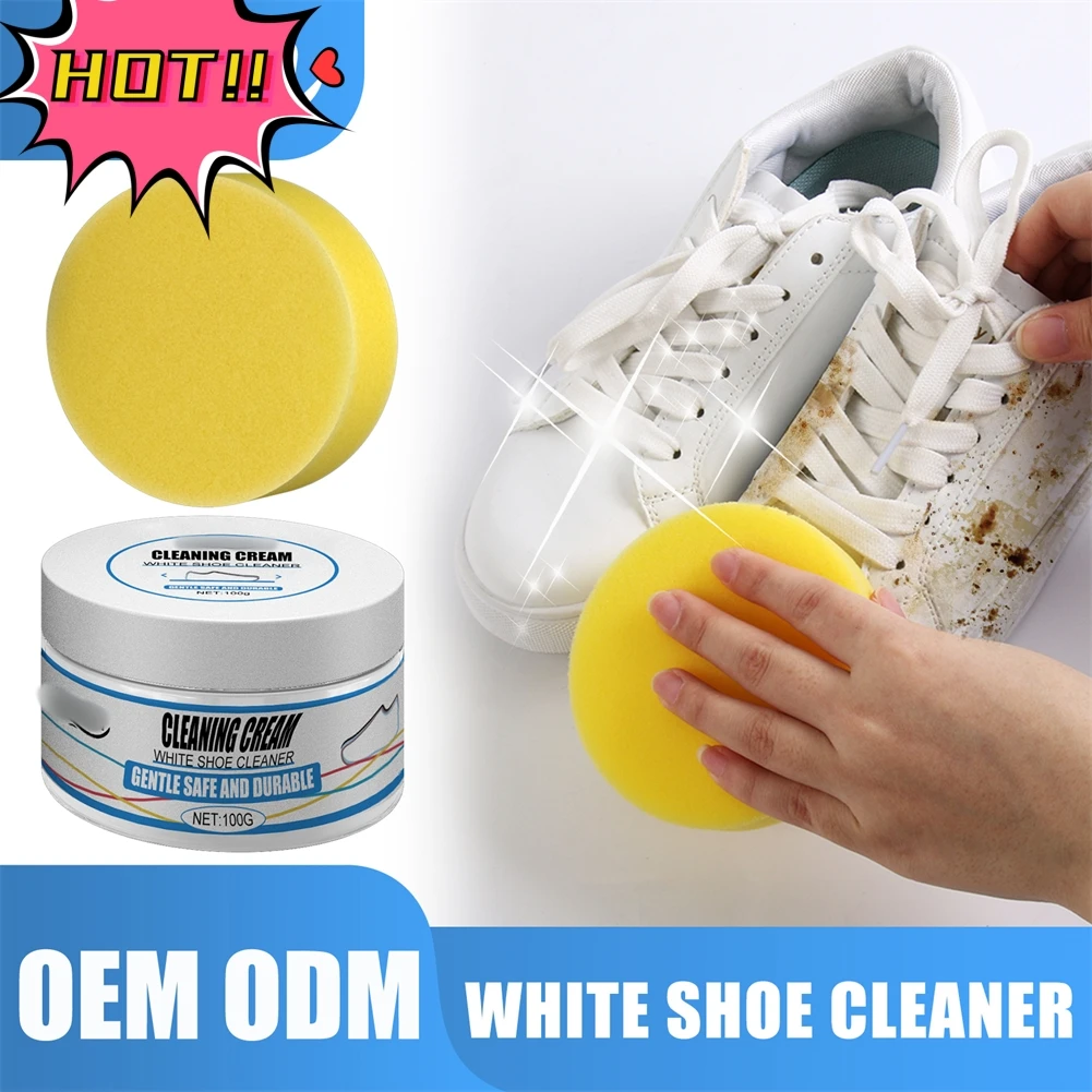 

Cleaning Cream for White Shoe Multi-functional Cleaner With Wipe Stains Remover Cleansing Maintenance Pasty Of Sport Shoe