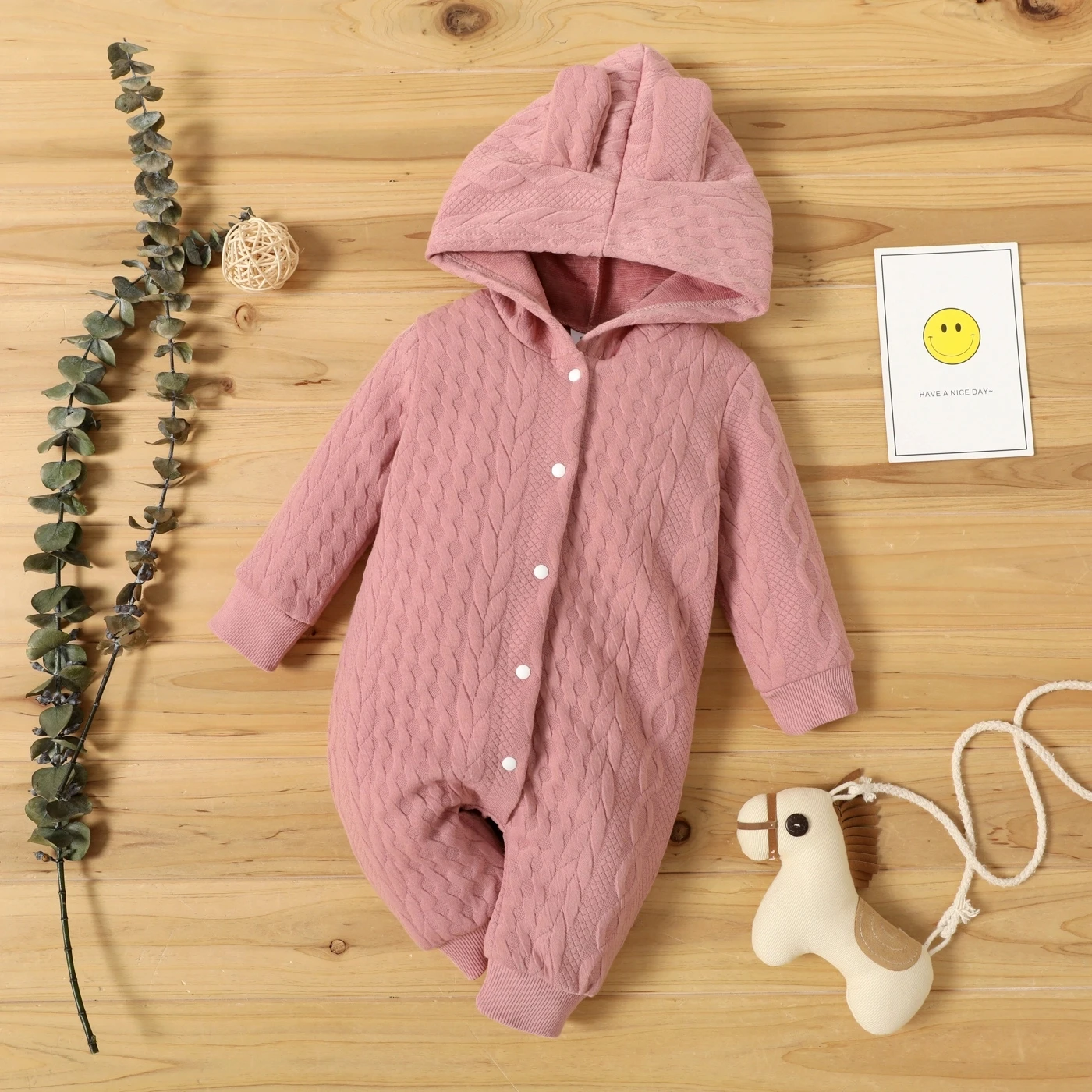Newborn Hooded Ear Romper 4