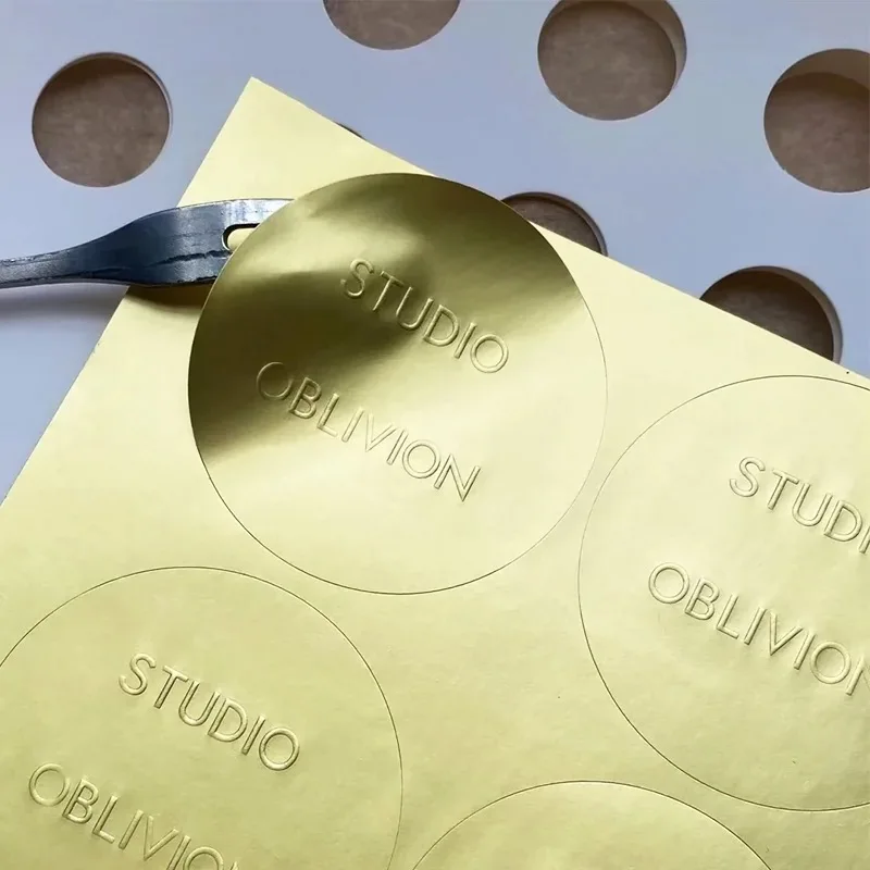 100pcs Custom Embossed White Stickers – Personalized Adhesive Seals with Name, Logo or ... - SKU SSL900235 - UGI Packaging