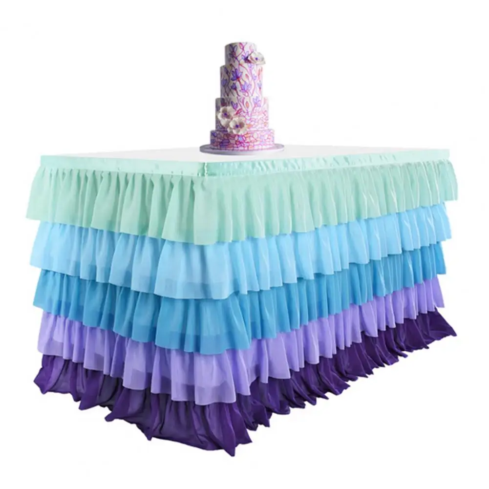 Children Birthday Party Supplies Table Skirt for Rectangle Round Tables Reusable for Ceremonies