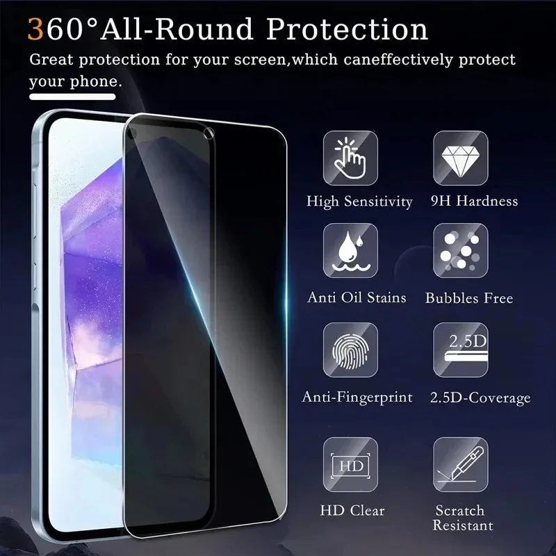 Privacy Screen Protector for Samsung S24 Ultra S23 S22 Plus S21 S20 FE S10e A55 A54 A53 5G A35 A34 A33 A15 A14 A13 Antispy Glass 3