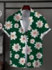Men's Shirt Fashion Plant Flowers Graphic Tops Button Up Shirt New Casual  Unisex Shirt Vacation Lapel Short Sleeves Shirt 4