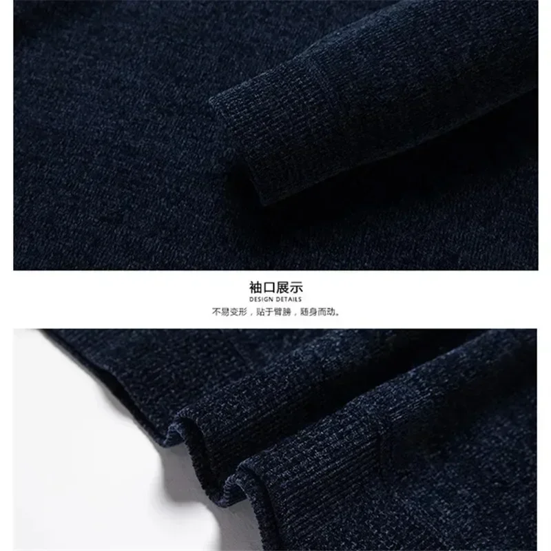2024 Men's Thick Warm Chenille Cashmere Sweater Top Autumn Winter Soft Casual Pullover Sweater Tops Male Knitted Sweater свитер 4