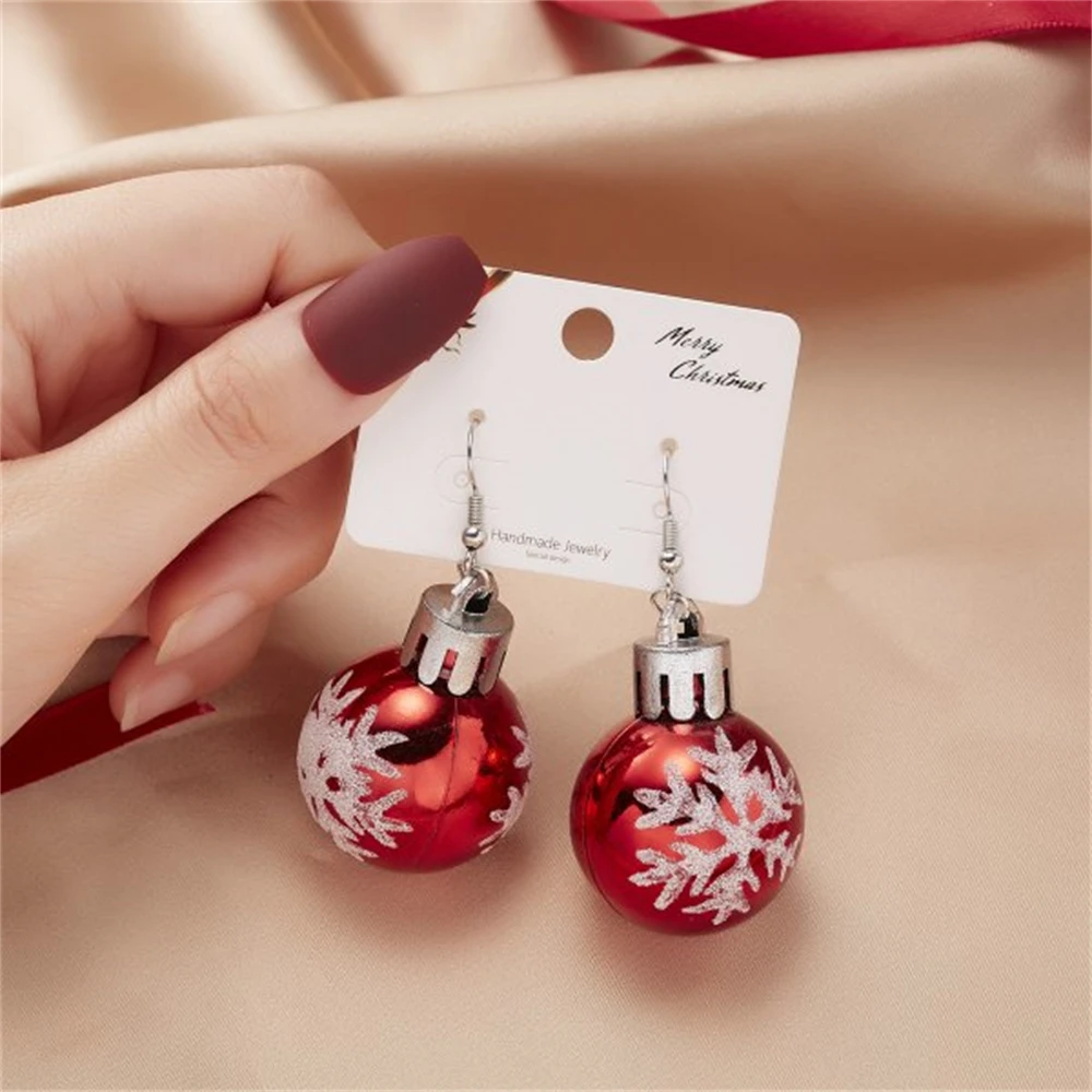 FashionResinSnowflakeStarLightBallChristmasEarringsForWomen