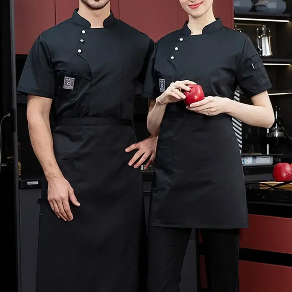 

Shirt Clothes Hotel Uniform Chef Quick Jacket Women Men Cooking Unisex Restaurant Workwear Kitchen Short Sleeves Top Dry