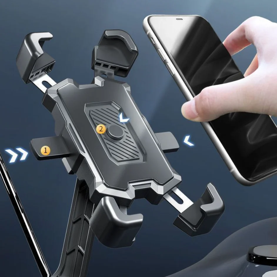 Supporto per Telefono da Moto e Bici, Porta Cellulare per Manubrio e Specchietto Retrovisore