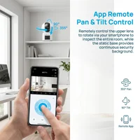 Caméra de surveillance WiFi ARCCTV 4MP à double objectif, HD, conversation bidirectionnelle, vision nocturne IR, caméra de sécurité sans fil 360° °   Suivi automatique 6