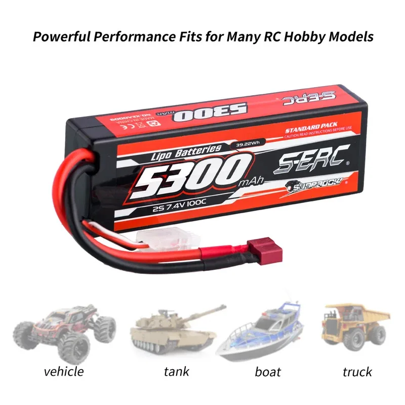 Batterie LiPo 5300mAh 2S-4S 100C EC5/T pour RC