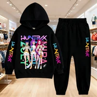 KPop Demon Hunters Children's Hoodie Set with Boys' Casual Sports Shirt and Two Tone Girls' Soft and Comfortable Pants Kid Cloth