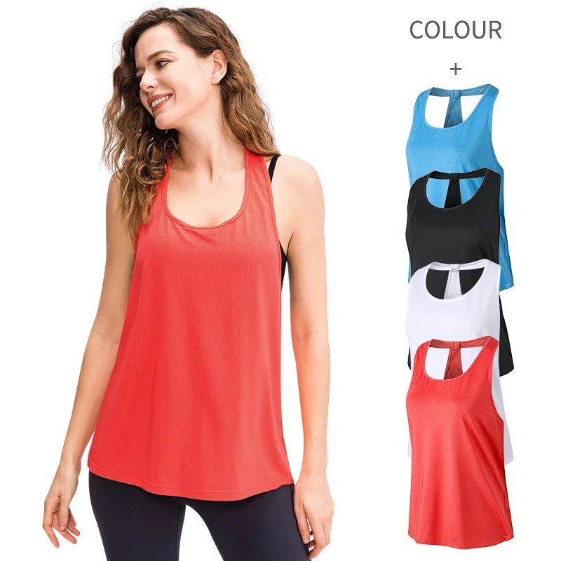 

Women's sleeveless sports vest yoga cover-up, breathable, sweat-wicking, quick-drying, fitness, running, loose top, voguet-shirt