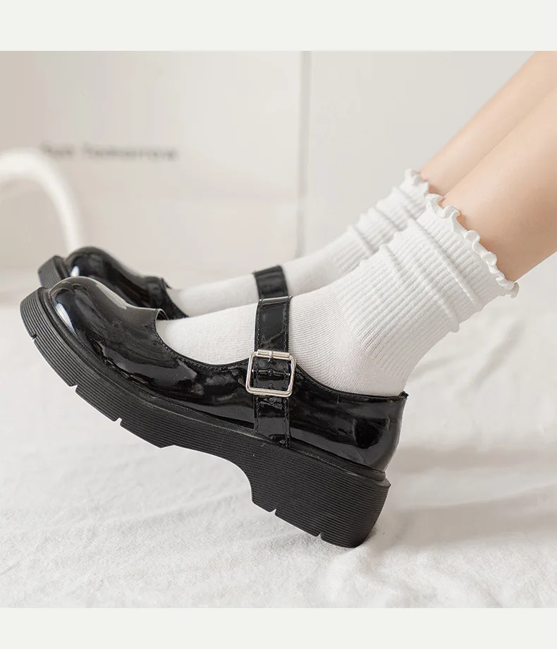 Yasuk Spring Summer Women's Fashion Sleep Solid Cute Lovely Lace Casual Comfortable Heigh Tube Stocking Pile Loose Socks 5Pcs