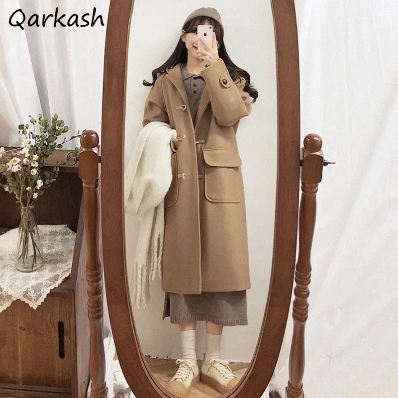 

Blends Women Fit Loose Japanese Style School Girls Lovely Retro Solid Simple Basic New Arrival Popular Mujer Ulzzang All-match