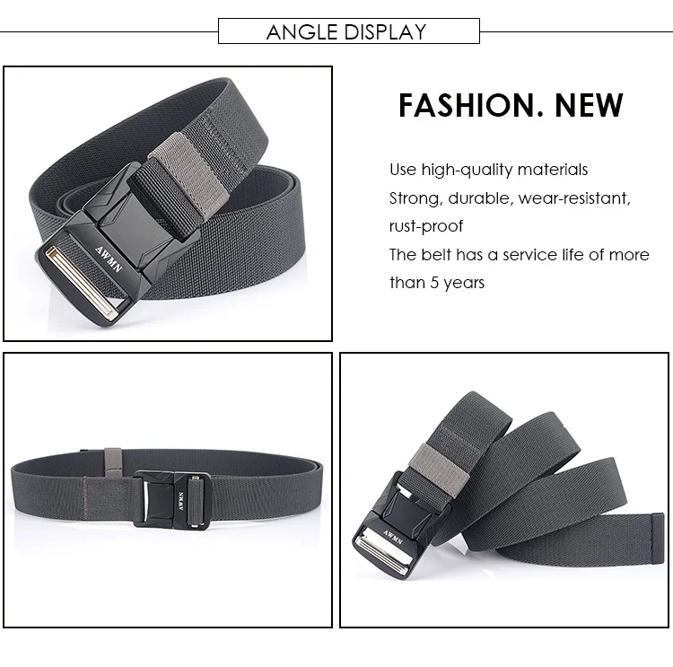 2022 Stretch Tactical Belts For Men Anti-Rust Metal Quick Release Buckle Outdoor Work Sports Belt 1200D Real Nylon Jeans Belt