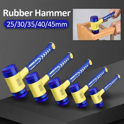 25/30/35/40/45mm Rubber Hammer Double Faced Work Glazing Window Nylon Hammer with Round Head and Non-slip Handle DIY Hand Tool
