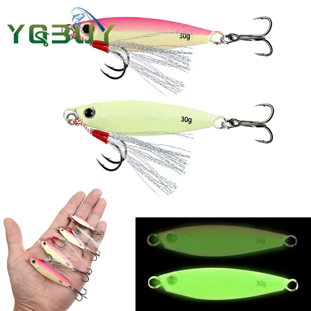 مضيئة الصيد 7 جرام/10 جرام/15 جرام/20 جرام/30 جرام القفز هوك سبينر الطعم الليزر المعادن تهزهز ملعقة الصيد إغراء