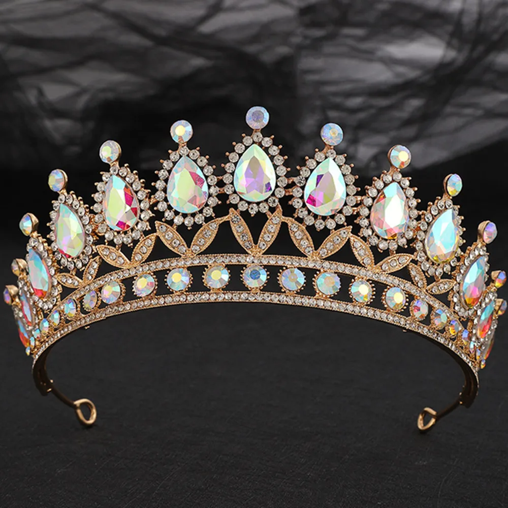 Uodcm Barocco Lusso Ab Corona Di Cristallo Sposa Tiara Corona Donne Matrimonio Principessa Regina Corona Copricapo Accessori Per Gioielli Per Capelli