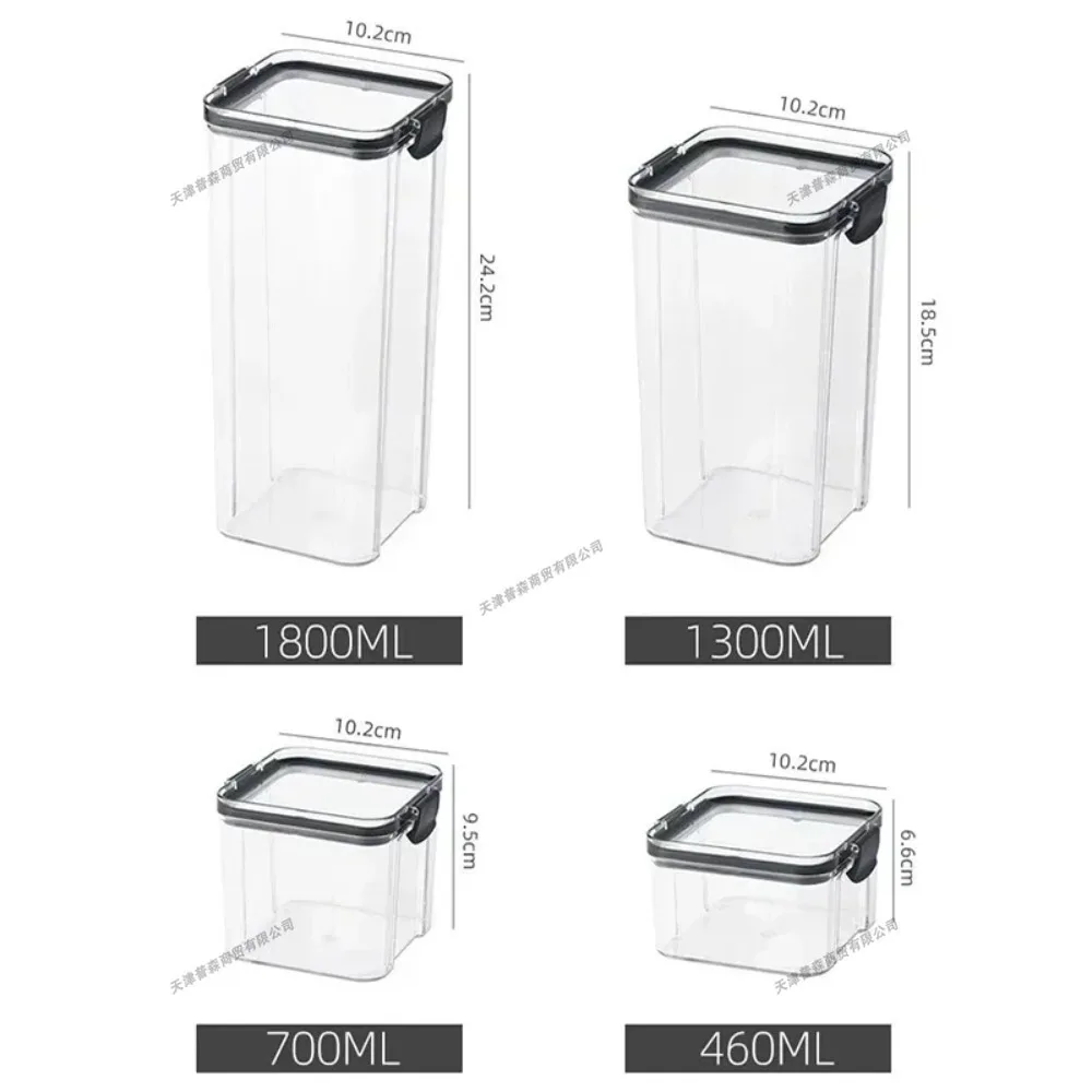 1/2Pcs 460ml/700ml/1300ml/1800ml Sealed Food Storage Box Plastic Kitchen Storage Jar Food Organizer Box Cereal Storage Container