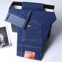 2025 nouveaux hommes mode affaires Jean Style classique décontracté Stretch mince Jean pantalon mâle marque Denim pantalon noir bleu 2