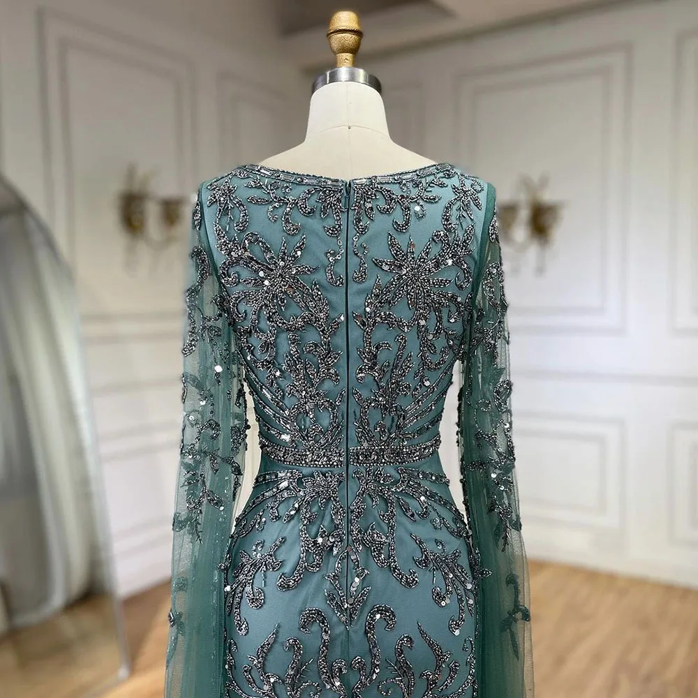chinese dress ladies Turquoise Floral Print Puff Sleeve Dress - Maxi Dresses main image 1