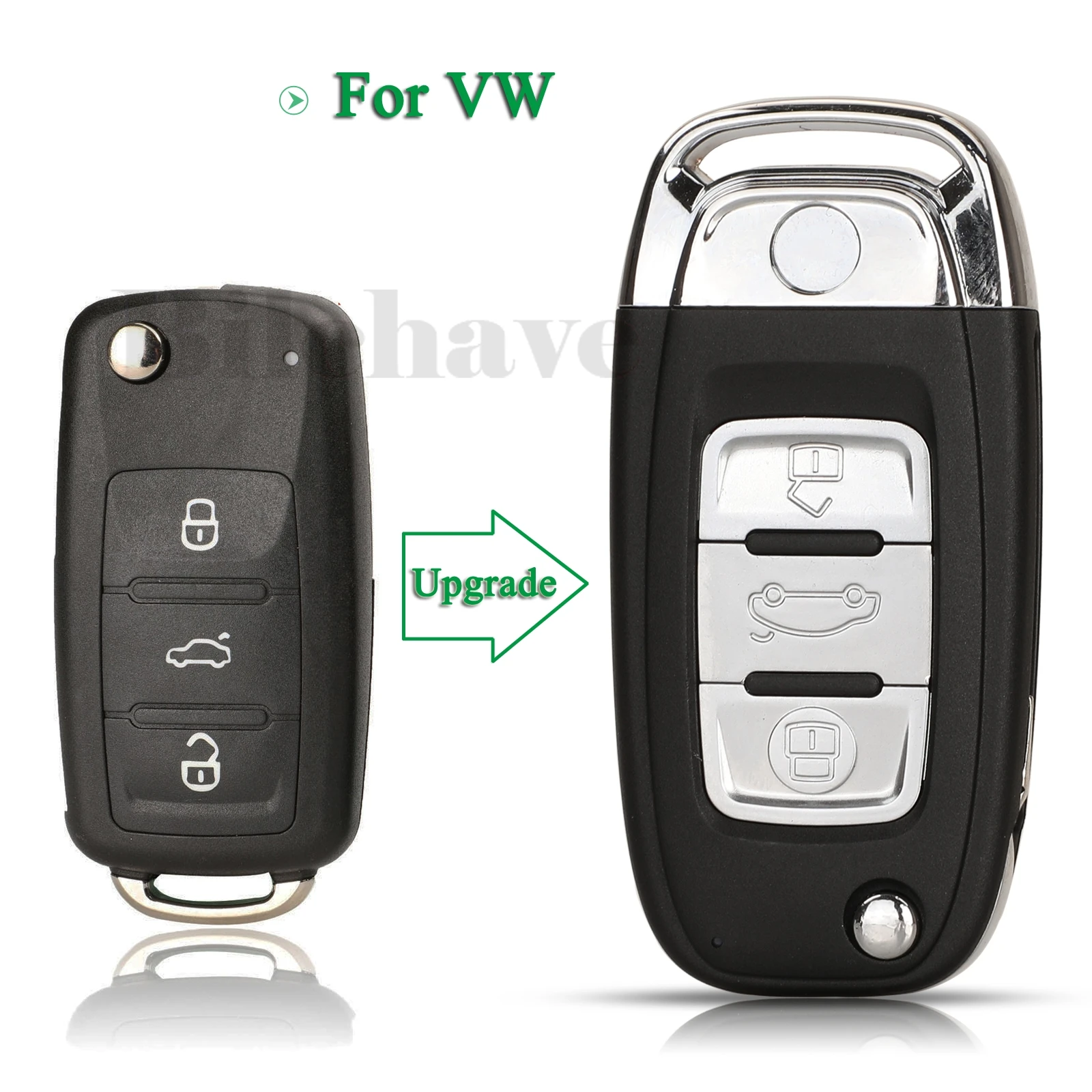 

jingyuqin 3Button For VW Volkswagen Golf 6 Mk6 Tiguan Polo Passat CC SEAT Skoda Octavia Flip Remote Key Shell Case Replacement