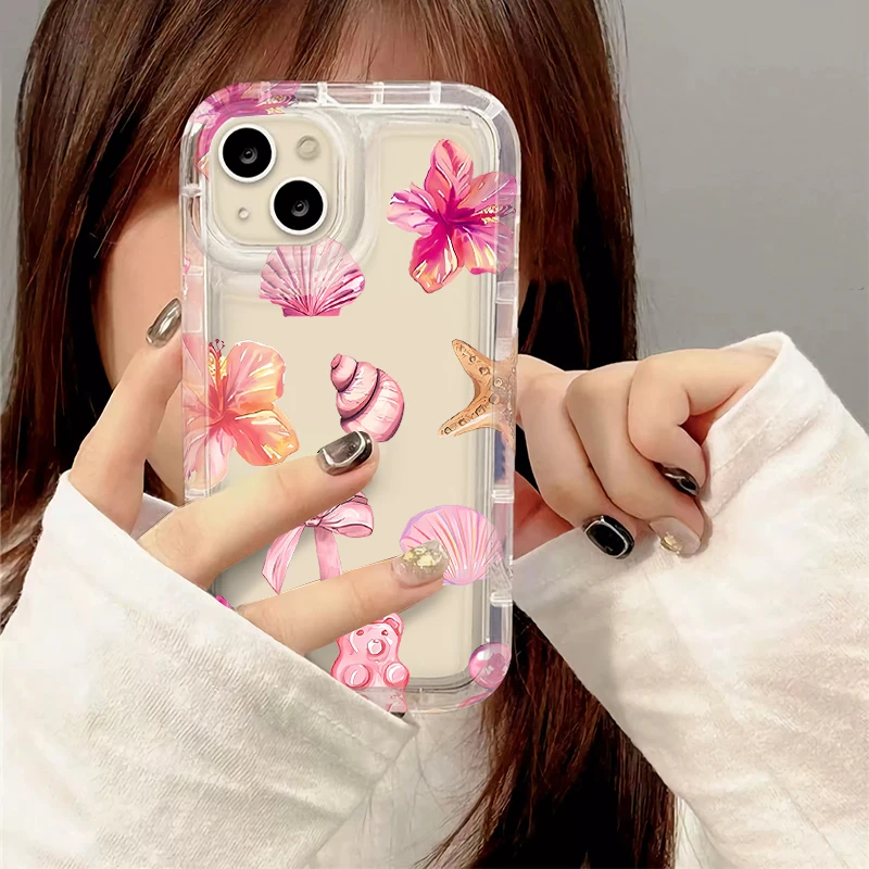 Blue Ocean Animals Clear Protective Phone Case
