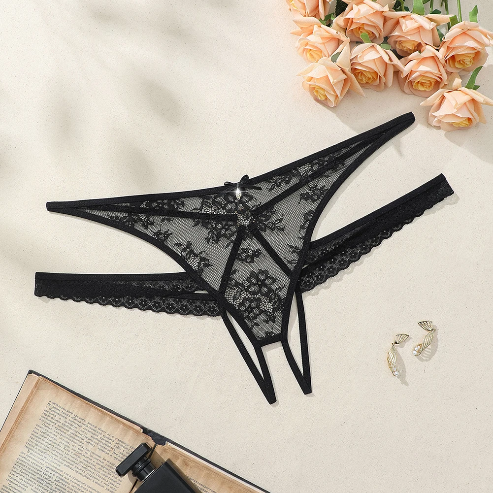 Briefs Womens Underwear Home Hotel Sleep Sexy Spring Summer Exposed Buttocks Female Low Waist Medium Strecth Nylon