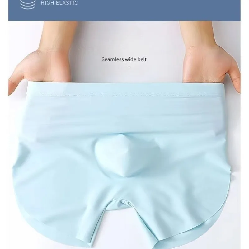 

Smooth Boxer Briefs Men Sexy Ice Silk Underwear Breathable Panties Ball Pouch Underpants Soft Panties Aro Pants Man Boxer Shorts