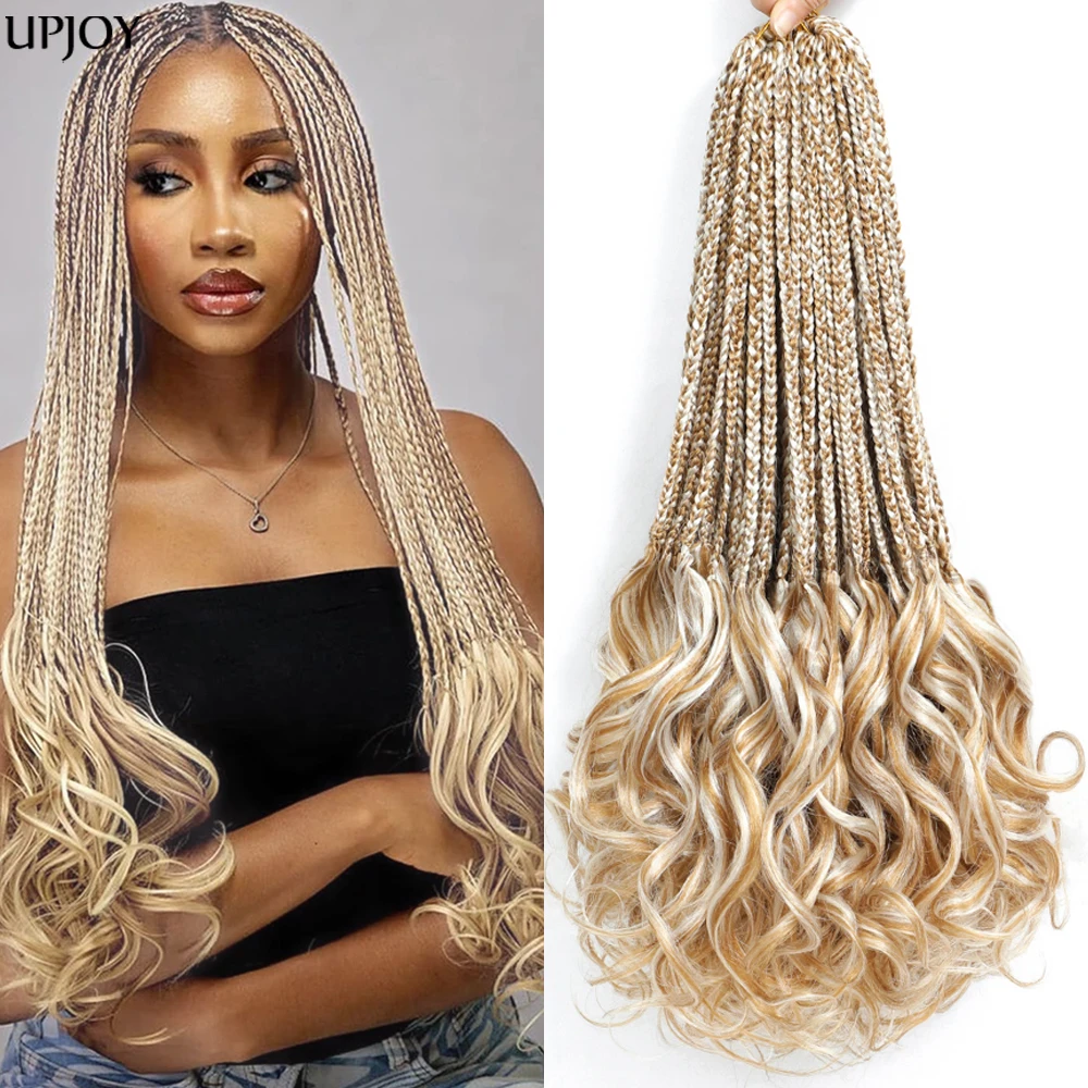 14inch French Curls Box Braids Crochet Hair Box French Curls Braiding Hair with Curly Ends Ombre 1B 30 27 Blonde Braids