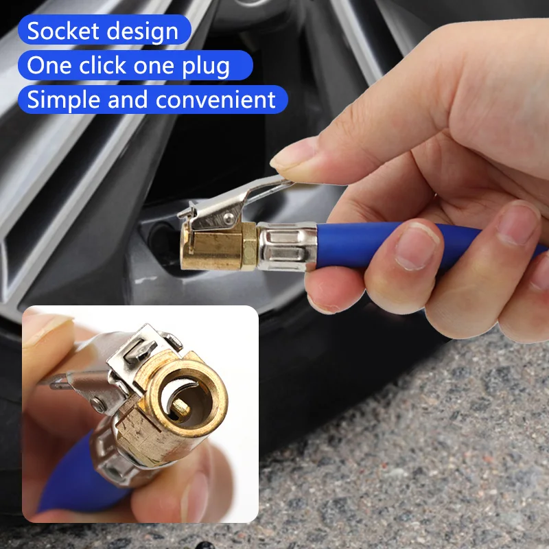 Tire Inflator Hose Inflatable Adapter Twist Tyre Air Pump Extension Tube Connection Locking Air Chuck Bike Moto 9.5/12.5mm