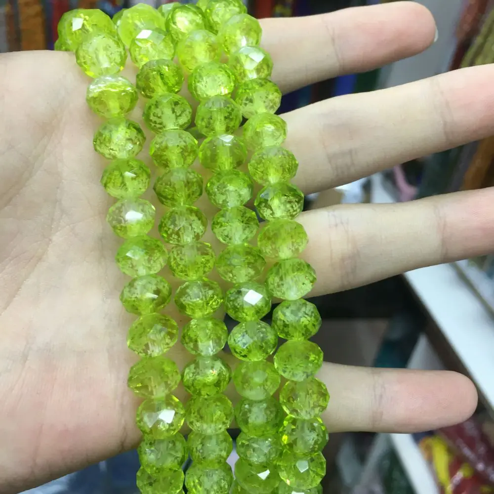 Double Color Glass Faceted Waist Bead Cute Lampwork Glass Loose Beads For Jewelry Making DIY Bracelet Necklace Accessroeis