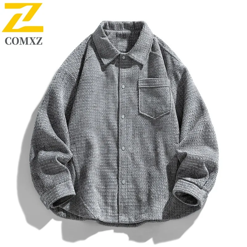 Men's American Style Workwear Jacket  Lapel Hiking Coat Waterproof Windproof Outdoor Utility Jacket for Camping Mountaineering