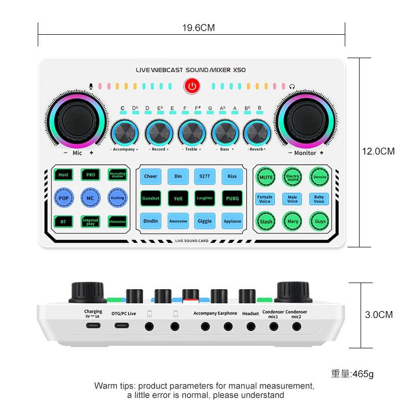X50 Original Professional Sound Card Audio Studio Recording Interface Mixers Music Card With Sound For Live Mobile Phone PC