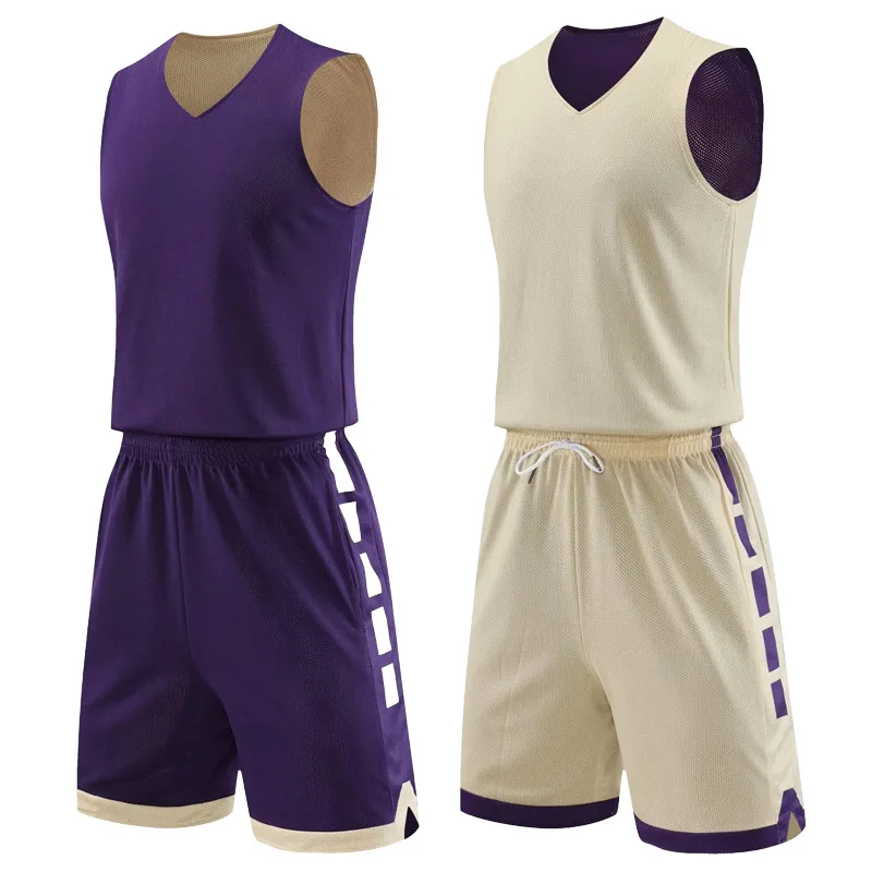 Kids Sports Suit Men Sports Suit Basketball Training Clothes Men Reversible Basketball Uniform for Outdoor Summer