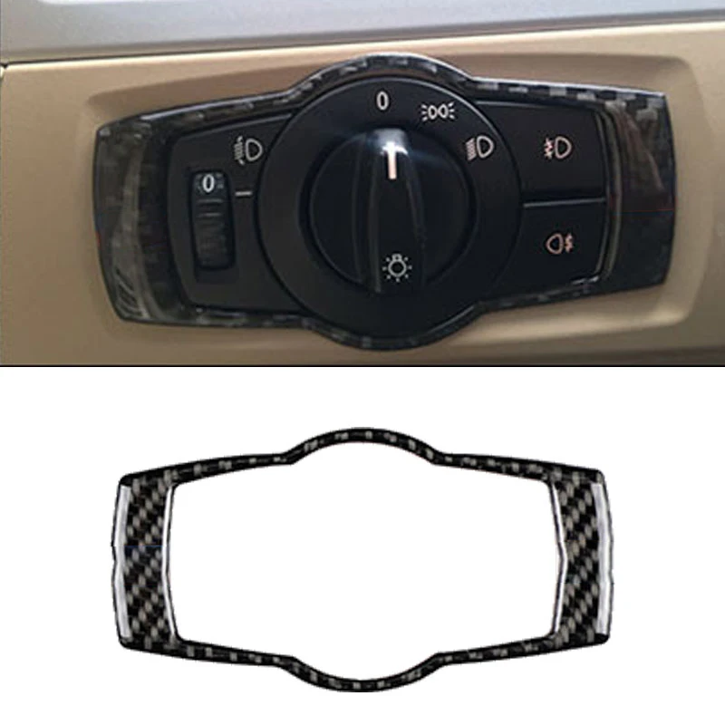

For BMW 3 series E90 E92 E93 2005 2006 2007 2008 2009 2010 2011 2012 Carbon Fiber Headlight Switch Frame Cover Trim Decor