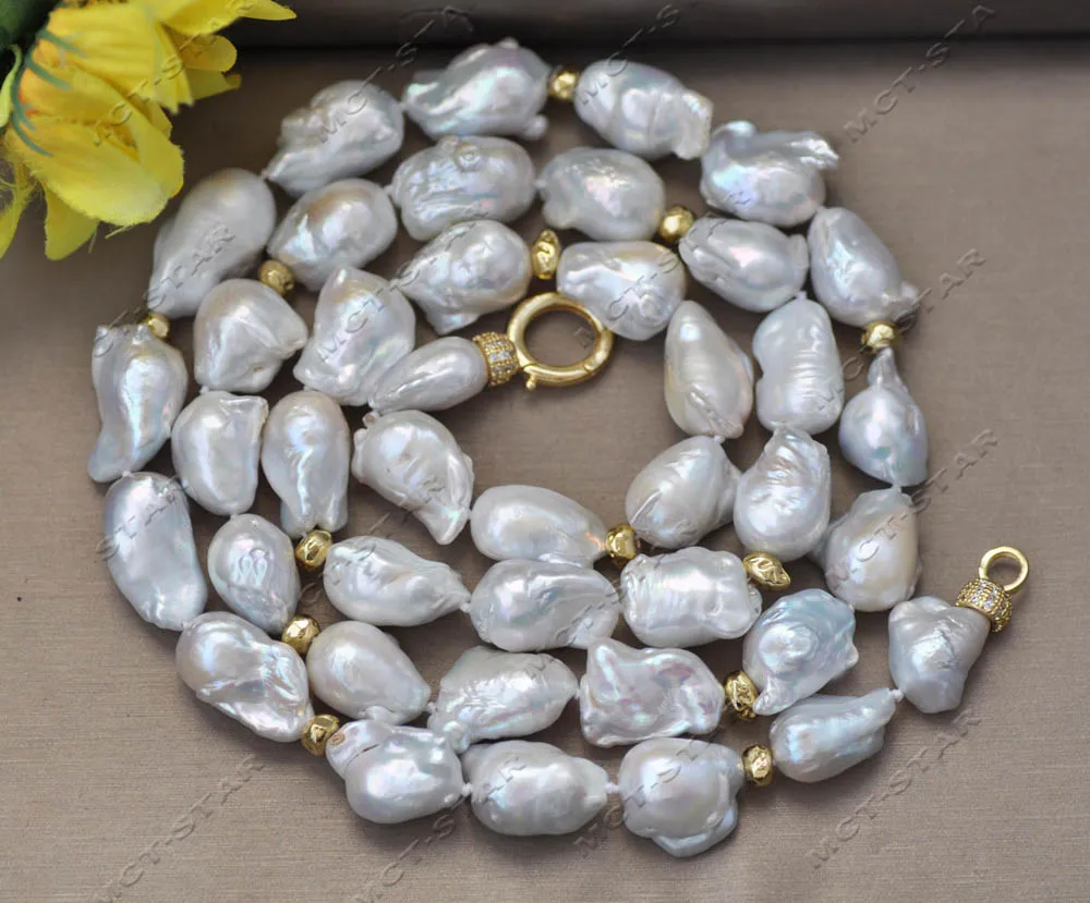 

Жемчужное ожерелье реборн Кеши в стиле барокко, белое ожерелье из гематита, бижутерия под заказ, Z13244, 34 дюйма, 20 мм