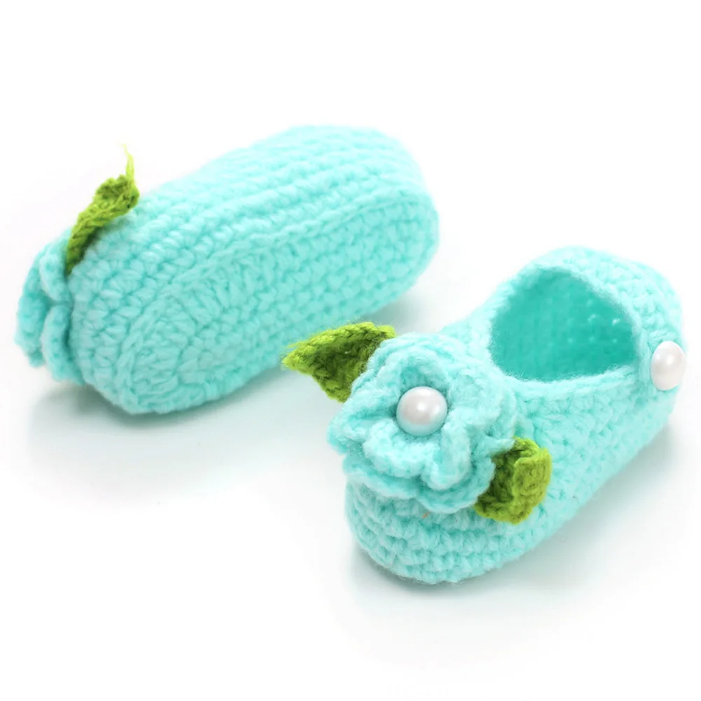 Handmade Newborn by Infant Boys Girls Crochet Knit Toddler Shoes 4