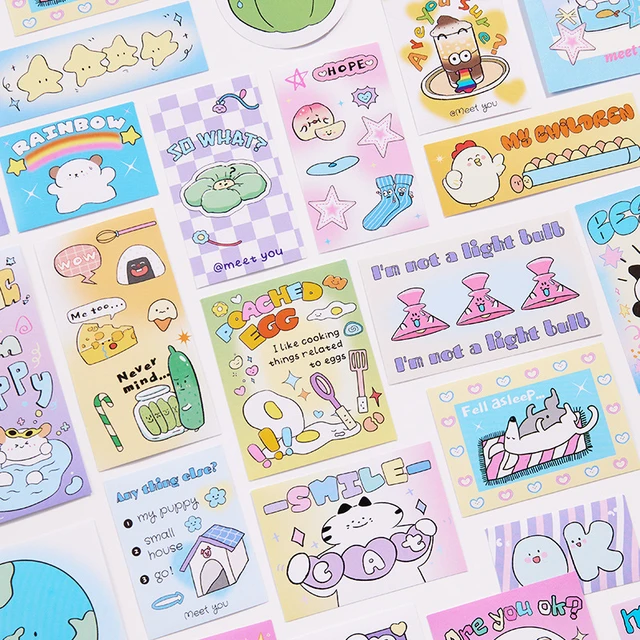 Mr. Paper Cute Cartoon Girl Theme Kawaii Stickers Handbook Goo Card DIY  Decoration Material Stationery Sticker Art Supplies