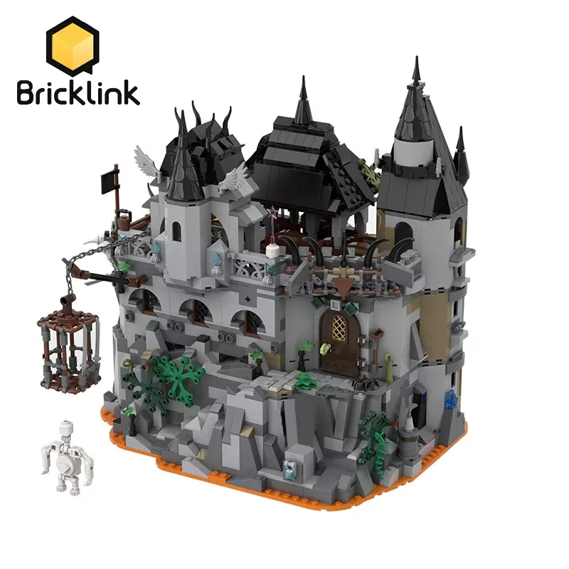 Bricklink Moc Ninja Lava Bastion Model Bricks 53816 Ideas Castle House Architecture Set Building Blocks Toys For Children Gift